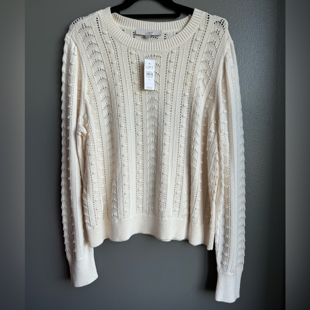 Loft cream colored sweater, NWT, XL